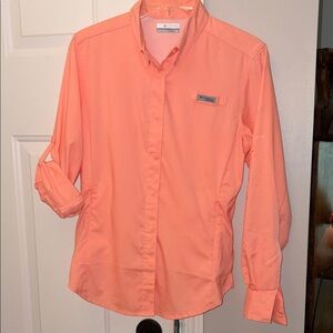 Columbia women’s snap Down Shirt in Coral Pink